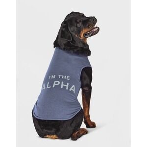 Boots & Barkley Dog Tank Top Blue Large Im the Alpha Pet Apparel Dog Shirt Large